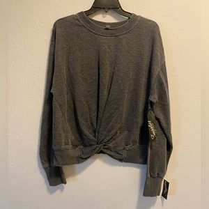 Supplies by Union Bay Long Sleeve Smoky Gray Front Tied Sweatshirt Size Large